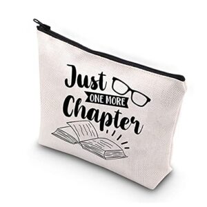 bdpwss just one more chapter book lover cosmetic bag literary book themed zipper pouch pen organizer bag gifts for bookworm readers librarian bibliophiles (just one more chapter)