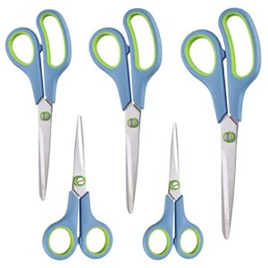 scissors all purpose,scissors set of 5,multipurpose sharp scissors different sizes,soft comfort-grip handles scissors,craft scissor for office and home