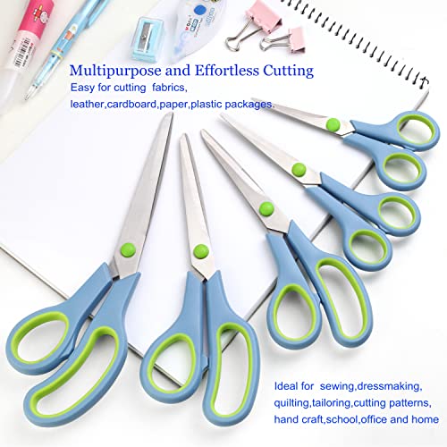 Scissors All Purpose,Scissors Set of 5,Multipurpose Sharp Scissors Different Sizes,Soft Comfort-Grip Handles Scissors,Craft Scissor for Office and Home