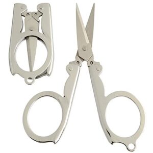 2pcs mini scissors,foldable scissors stainless,travel scissors for can hang on your key chain,for craft, camping, outdoors