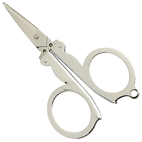 2Pcs Mini Scissors,Foldable Scissors Stainless,Travel Scissors for Can Hang on Your Key Chain,for Craft, Camping, Outdoors