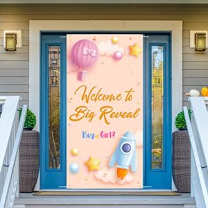 Labakita Baby Gender Reveal Door Banner, Welcome to Big Reveal Door Cover, Gender Reveal Decorations for Baby Boys / Girls, Baby Shower Boy or Girl Welcome Baby Party Decor