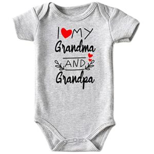 acwssit i love my grandma and grandpa baby boy clothes unisex funny baby bodysuits 0-3 months (gray,3-6m)