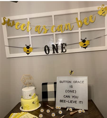 Sweet As Can Bee Banner, Bumble Bee Baby Shower Party Sign, Gender Reveal Party Decorations.