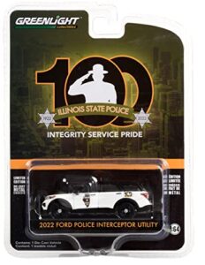 greenlight 28100-f anniversary collection series 14 – 2022 police interceptor utility – illinois state police 100th anniversary 1:64 scale diecast