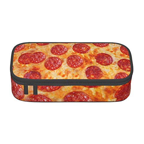 3d Pizza Pepperoni Large Capacity Pencil Case, Stationery Organizer, Double Zipper Compartment Pencil Bag, Cosmetic Bag, Teen Boys Girls School Office Supplies