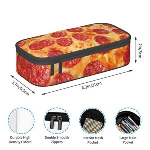 3d Pizza Pepperoni Large Capacity Pencil Case, Stationery Organizer, Double Zipper Compartment Pencil Bag, Cosmetic Bag, Teen Boys Girls School Office Supplies