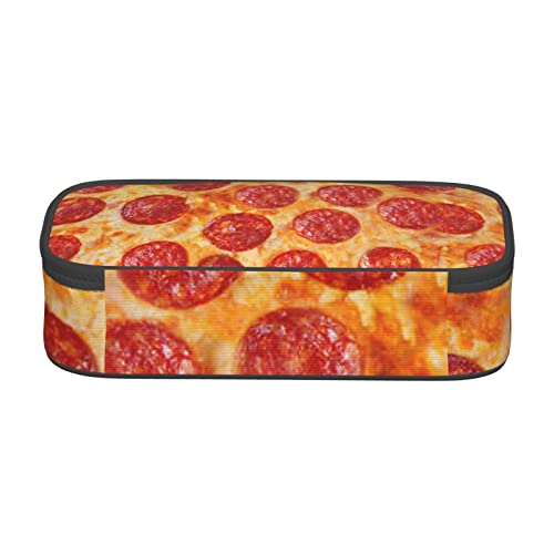 3d Pizza Pepperoni Large Capacity Pencil Case, Stationery Organizer, Double Zipper Compartment Pencil Bag, Cosmetic Bag, Teen Boys Girls School Office Supplies