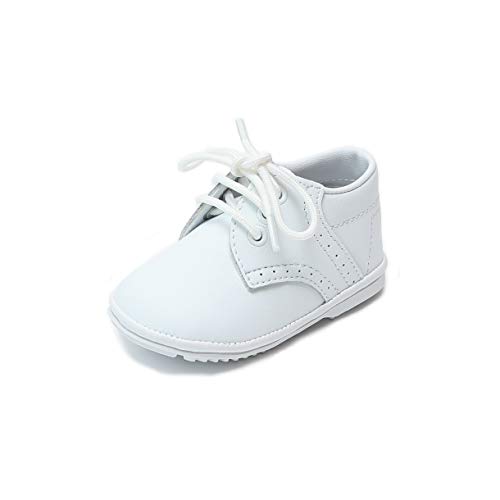 Baby White Leather Lace Up Shoe (Baby 2, White)