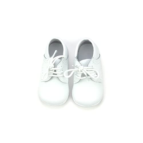 Baby White Leather Lace Up Shoe (Baby 2, White)