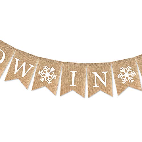 7-gost Burlap Snow in Love Banner Winter Wedding Shower Bridal Shower Garland Decoration