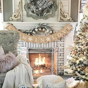 7-gost Burlap Snow in Love Banner Winter Wedding Shower Bridal Shower Garland Decoration