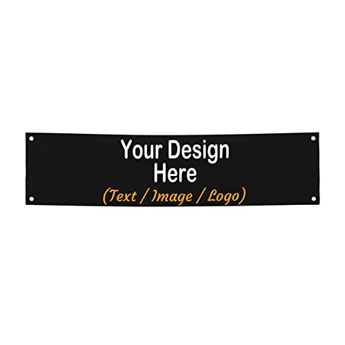 Custom Banner Outdoor Yard Signs 4'x1' Personalized Banners And Signs Customize With Photo Text Logo Indoor For Business Parties Birthday Decorations Wedding Christmas Halloween Banner