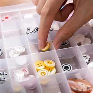 4PCS Clear Plastic Organizer Box, 24 Grids Jewelry Dividers Storage Container DIY Parts Storage Box for Bead, Rings, Jewelry,Screws, Handicrafts