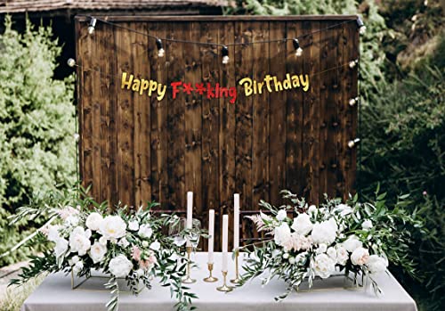 Funny Birthday Gold and Red Glitter Banner – Happy Birthday Party Supplies, Ideas, and Gifts – 21st, 30th. 40th, 50th, 60th, 70th, 80th Adult Birthday Decorations