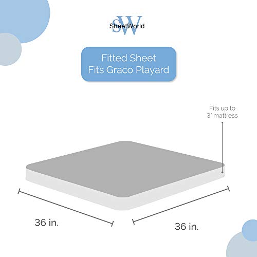 SheetWorld Fitted 100% Cotton Jersey Pack N Play Sheet Fits Graco Square Play Yard 36 x 36, Silver Grey, Made in USA