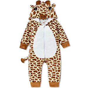 Aalizzwell Baby Giraffe Romper, Infant Boys Girls Animal Romper Hooded Romper Jumpsuit Outfit Clothes 18-24 Months