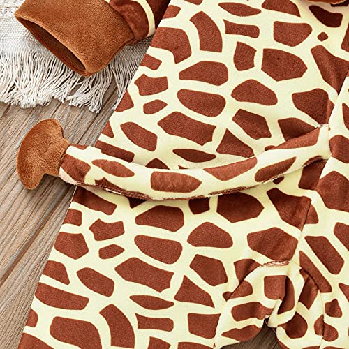 Aalizzwell Baby Giraffe Romper, Infant Boys Girls Animal Romper Hooded Romper Jumpsuit Outfit Clothes 18-24 Months