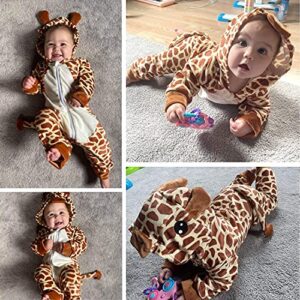 Aalizzwell Baby Giraffe Romper, Infant Boys Girls Animal Romper Hooded Romper Jumpsuit Outfit Clothes 18-24 Months