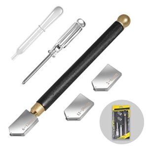 glass cutter tool set 2mm-20mm pencil style oil feed carbide tip with 2 bonus blades and screwdriver