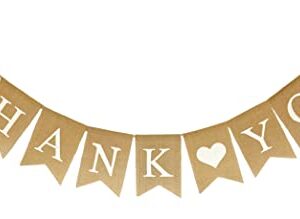 Shimmer Anna Shine THANK YOU Burlap Banner for Wedding Decorations Birthday Party Baby Shower Bridal Shower Baptism Supplies Teacher Appreciation Office Appreciation Sign Photo Prop