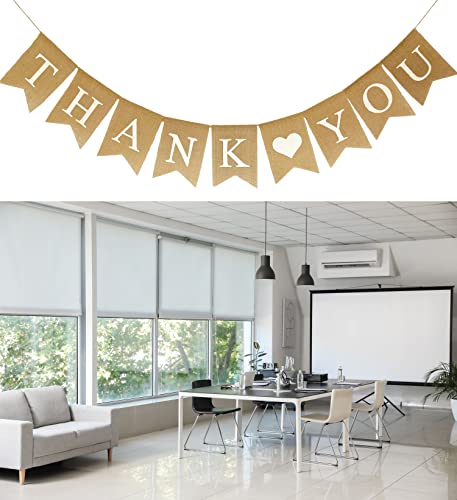 Shimmer Anna Shine THANK YOU Burlap Banner for Wedding Decorations Birthday Party Baby Shower Bridal Shower Baptism Supplies Teacher Appreciation Office Appreciation Sign Photo Prop