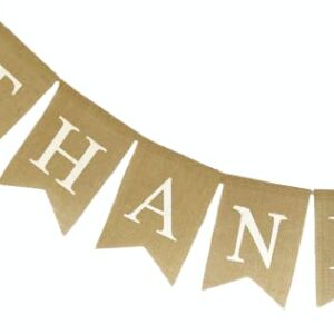 Shimmer Anna Shine THANK YOU Burlap Banner for Wedding Decorations Birthday Party Baby Shower Bridal Shower Baptism Supplies Teacher Appreciation Office Appreciation Sign Photo Prop