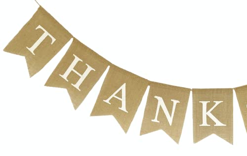 Shimmer Anna Shine THANK YOU Burlap Banner for Wedding Decorations Birthday Party Baby Shower Bridal Shower Baptism Supplies Teacher Appreciation Office Appreciation Sign Photo Prop