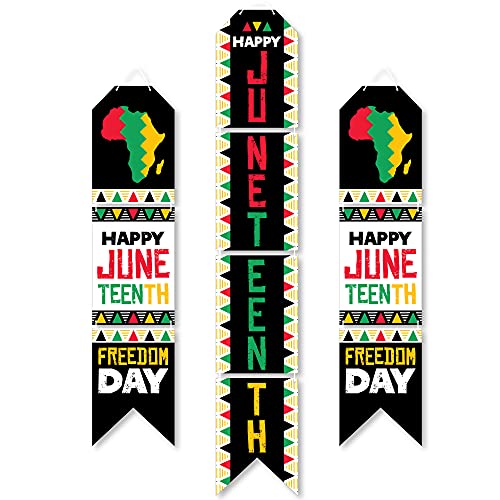 Big Dot of Happiness Happy Juneteenth - Vertical Paper Door Banners - Freedom Day Party Wall Decoration Kit - Indoor Door Decor