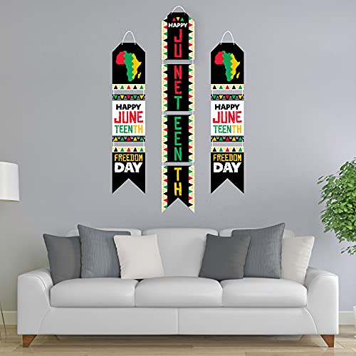 Big Dot of Happiness Happy Juneteenth - Vertical Paper Door Banners - Freedom Day Party Wall Decoration Kit - Indoor Door Decor