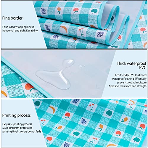 SUNWUKING Foldable Picnic Mat Table Cloth - Portable Place Mat Baby Mat Under Highchair Water Proof Sand Proof Plaid Beach Mat Park Picnic Camping Travel Outdoor Concert Baby Gym Mat 57*70 Inchs