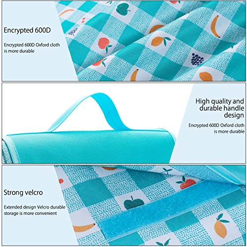 SUNWUKING Foldable Picnic Mat Table Cloth - Portable Place Mat Baby Mat Under Highchair Water Proof Sand Proof Plaid Beach Mat Park Picnic Camping Travel Outdoor Concert Baby Gym Mat 57*70 Inchs