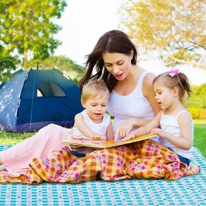 SUNWUKING Foldable Picnic Mat Table Cloth - Portable Place Mat Baby Mat Under Highchair Water Proof Sand Proof Plaid Beach Mat Park Picnic Camping Travel Outdoor Concert Baby Gym Mat 57*70 Inchs