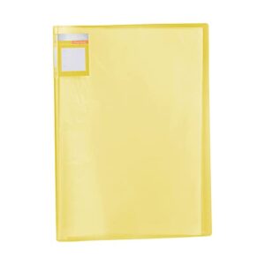 puovez a4 presentation book binder with plastic sleeves,portfolio clear book binder with 40 pocket clear sleeves protectors,a4 display book for school, office,business(yellow)