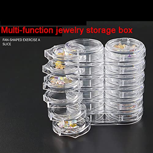 Nail Tip Box False Empty Nail Tips Organizer Storage Box with 12 Number Spaces Storage Case Container Nail Box Plastic Grid Box for Fingernail Crystal, Jewelry, Nail Accessories (Clear)