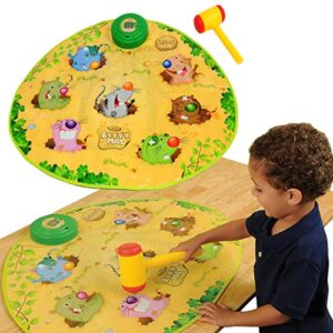 constructive playthings cp toys smack the moles – playmat with hammer classic game of endless fun