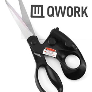 QWORK Guided Scissors, Professional Household Laser Scissors Gadget, Sewing Laser Guided Scissors Fabric Scissors, for Fabrics, Paper, Crafts Cutting