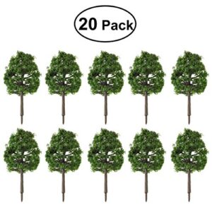 WINOMO 20pcs Model Trees Miniature Landscape Scenery Train Railways Trees Scale 1:100 Dark Green