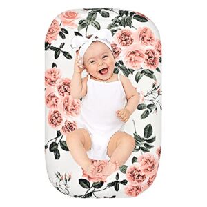 Eurobuy Baby Loungers Cover Floral Newborn Lounger Cover Removable Slipcover Washable Soft Lounger Cover Nest Cover for Baby Boys Girls(Lounger not Included)