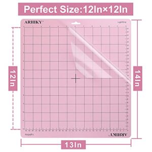 ARHIKY LightGrip Cutting Mat 12"x12" for Cricut Maker 3/Maker/Explore 3/Air 2/Air/One Light Adhesive Sticky (3Pack)