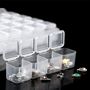 6 Pack Diamond Painting Storage Boxes, 28 Grids Per Case for a Total of 168 Snap to Close Compartments for Resin Diamonds, Beads, Nail Rhinestones, and More - SciencePurchase