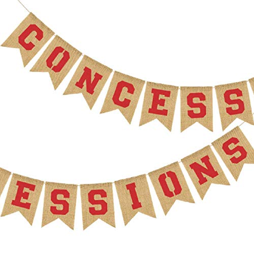 Baseball Theme Concessions Banner Burlap Bunting Banner Garland for Sports Party Decoration -#1