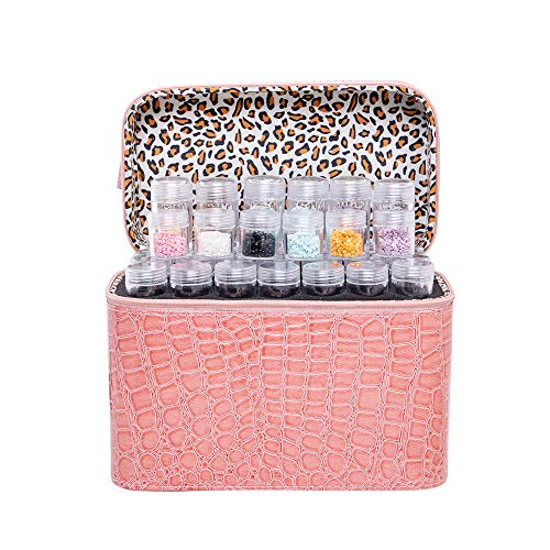 84 Slots Diamond Storage Box Diamond Embroidery Rhinestones Painting Accessory Jewelry Beads Organizer Carry Case Zipper Design