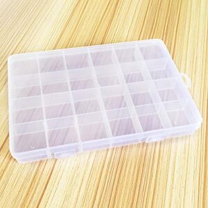 portable organizer 24-fixed compartments clear plastic jewelry box organizer storage container