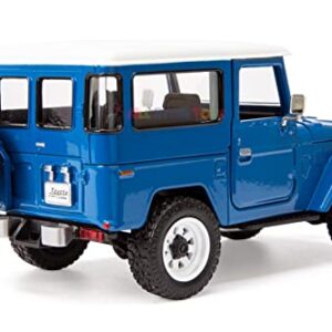 All Star Toys Exclusive Toyota Land Cruiser FJ40 Royal Blue with Custom Off-Road Wheels 1/24 Diecast Model by Motormax 79323 FJ Cruiser J40