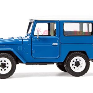 All Star Toys Exclusive Toyota Land Cruiser FJ40 Royal Blue with Custom Off-Road Wheels 1/24 Diecast Model by Motormax 79323 FJ Cruiser J40