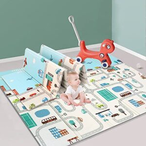 Foldable Foam Baby Playmat for Crawling,Infant Play Mat,Waterproof Anti-Slip Reversible Play Mat,Edge Reinforcement Play Mat for Playpen 71" x 79" x 0.6"