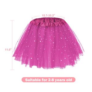 Girls Tutu Skirts Fluffy Ballet Dress Up for Toddler Kids 3 Layers Tulle Tutus Princess Dresses Sparkle Tutu (2T - 8T) Green