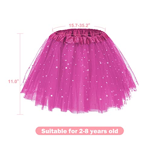 Girls Tutu Skirts Fluffy Ballet Dress Up for Toddler Kids 3 Layers Tulle Tutus Princess Dresses Sparkle Tutu (2T - 8T) Green