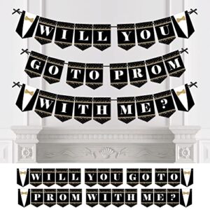 big dot of happiness promposal – prom proposal bunting banner – party decorations – will you go to prom with me?